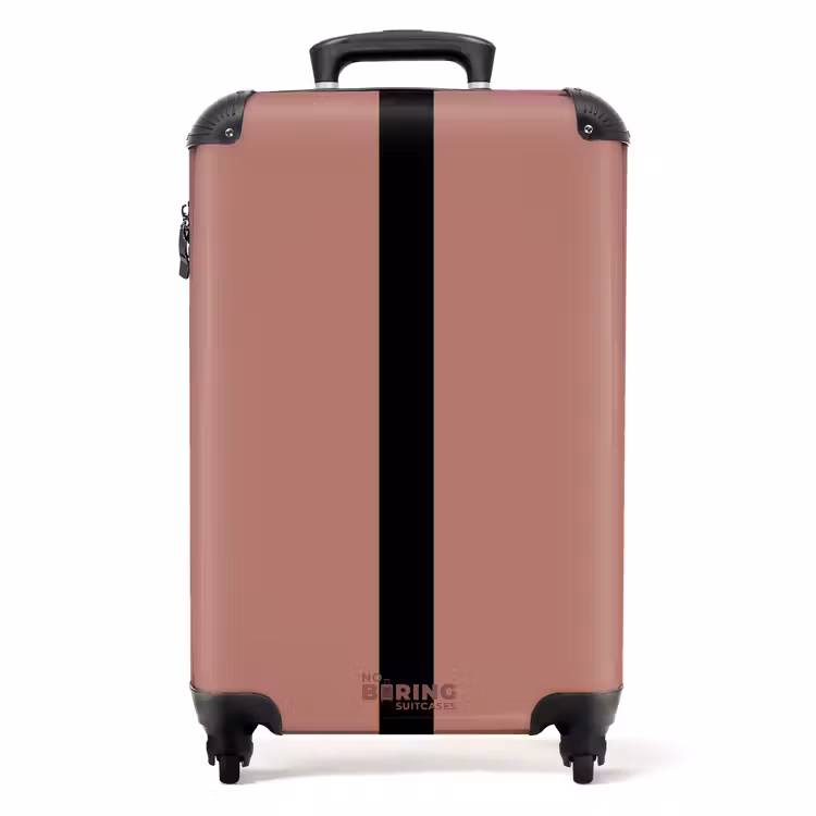 Minimal - Rozenhout met zwarte streep NBS - Handbagage koffer - Unisex middel -productfoto_recht