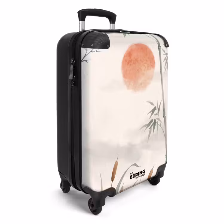 Koffer - Minimalistisch - Bamboe - Groen - Minimalistisch - Bamboe - Groen NBS - Handbagage koffer - Volwassenen Unisex middel