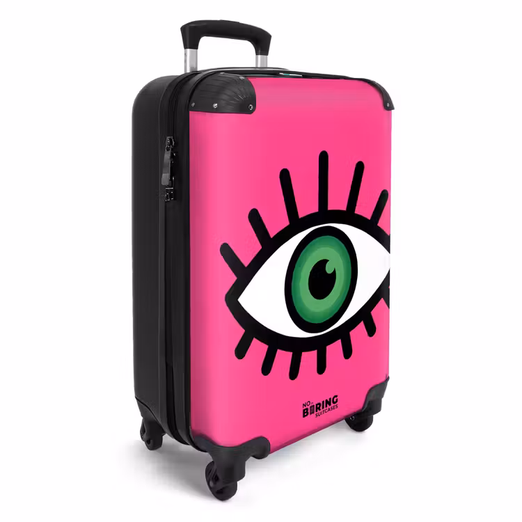 Minimalistisch - Oog - Roze NBS - Handbagage koffer - Volwassenen Unisex middel -productfoto_3d