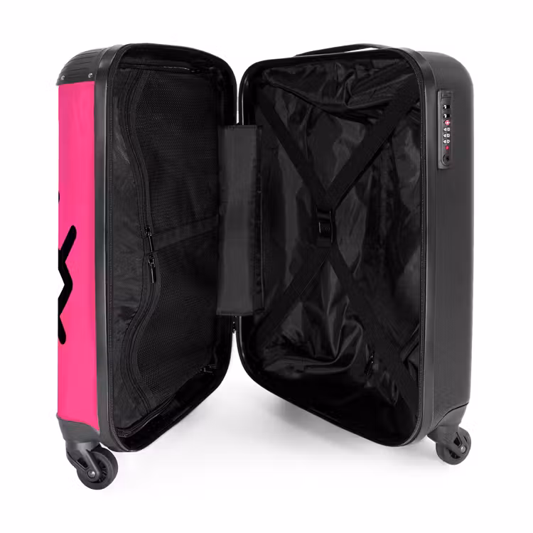 Minimalistisch - Oog - Roze NBS - Handbagage koffer - Volwassenen Unisex middel -binnenkant