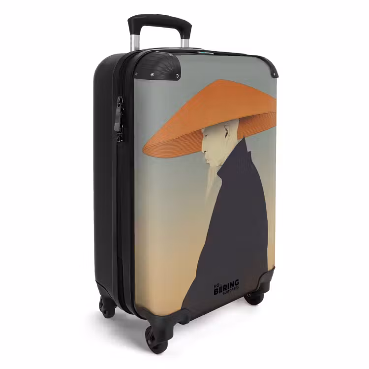 Koffer - Minimalistisch - Silhouet - Oranje - Minimalistisch - Silhouet - Oranje NBS - Handbagage koffer - Volwassenen Unisex middel