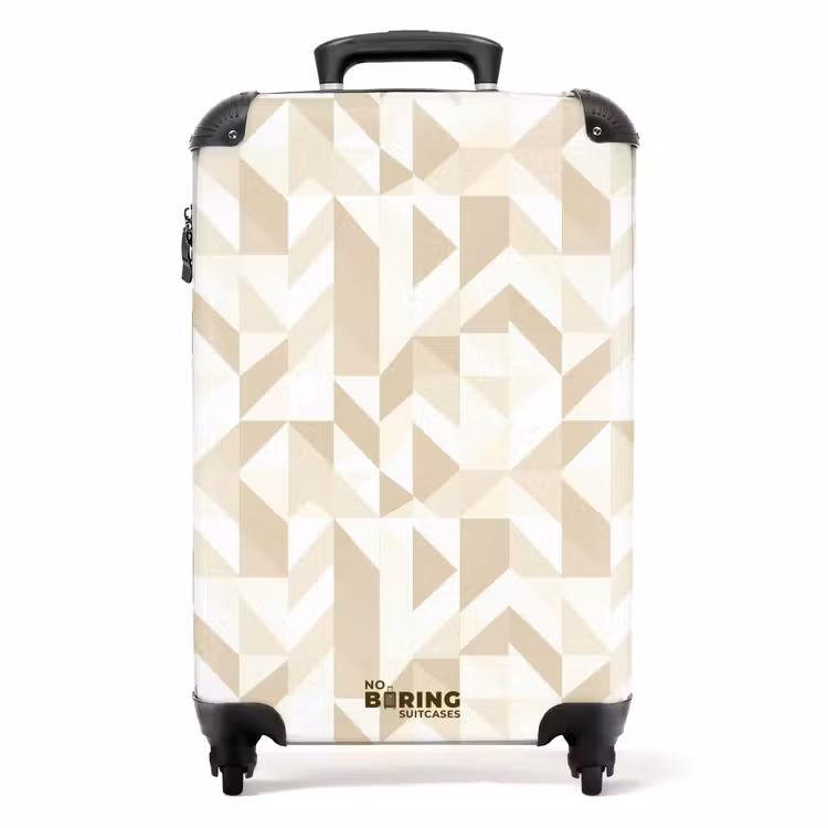 Modern - Abstract - Beige NBS - Handbagage koffer - Volwassenen Unisex middel -productfoto_recht