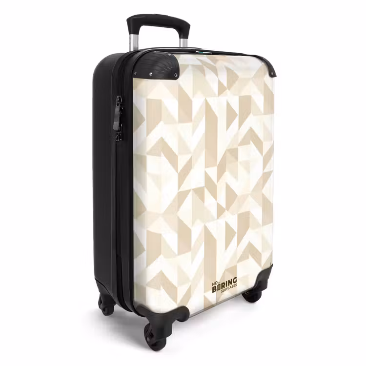 Modern - Abstract - Beige NBS - Handbagage koffer - Volwassenen Unisex middel -productfoto_3d