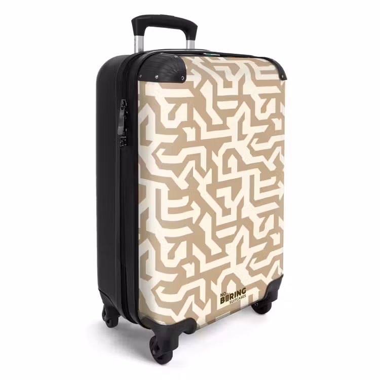 Modern - Abstract - Beige NBS - Handbagage koffer - Volwassenen Unisex middel -productfoto_3d