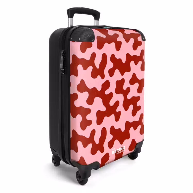 Modern - Abstract - Rood NBS - Handbagage koffer - Volwassenen Unisex middel -productfoto_3d