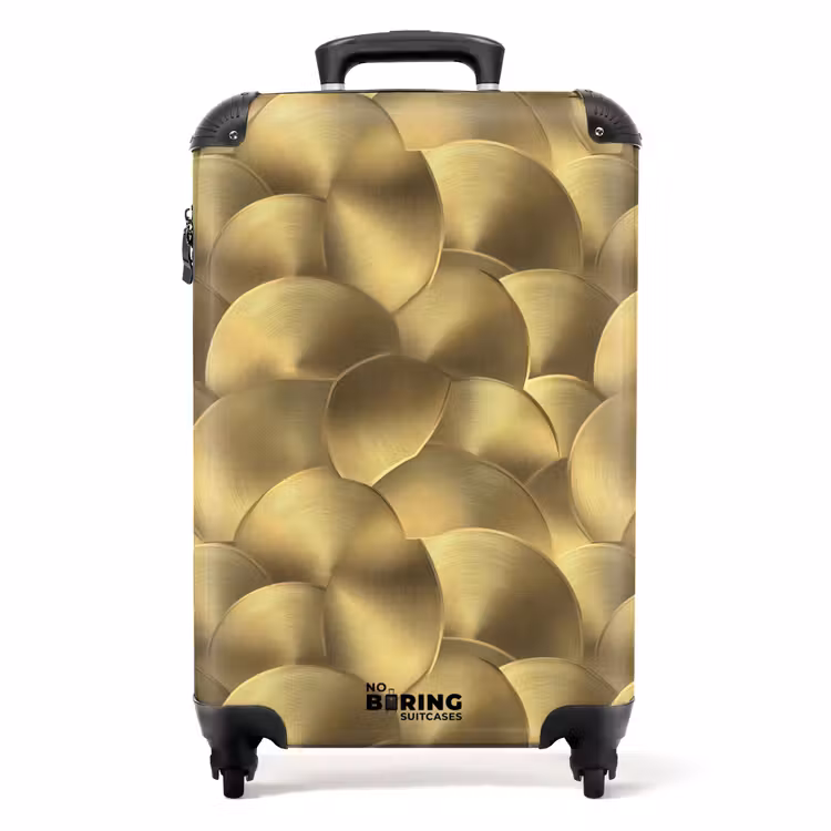 Modern - Cirkel - Goud NBS - Handbagage koffer - Volwassenen Unisex middel -productfoto_recht