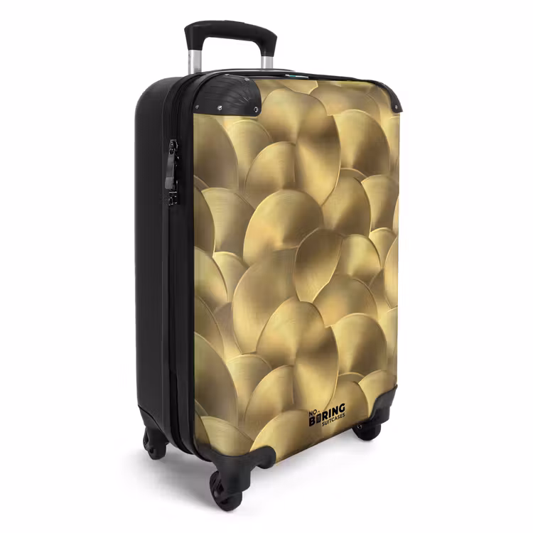 Modern - Cirkel - Goud NBS - Handbagage koffer - Volwassenen Unisex middel -productfoto_3d