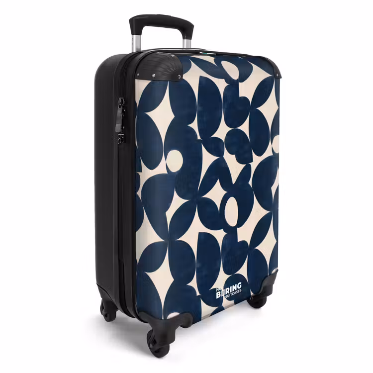 Modern - Geometrisch - Blauw NBS - Handbagage koffer - Volwassenen Unisex middel -productfoto_3d