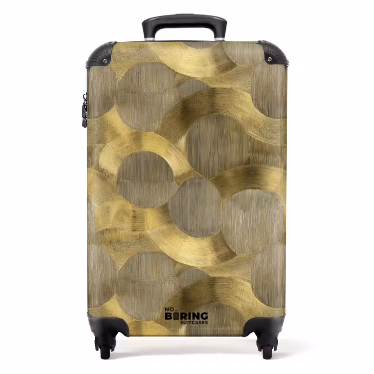 Modern - Geometrisch - Goud NBS - Handbagage koffer - Volwassenen Unisex middel -productfoto_recht
