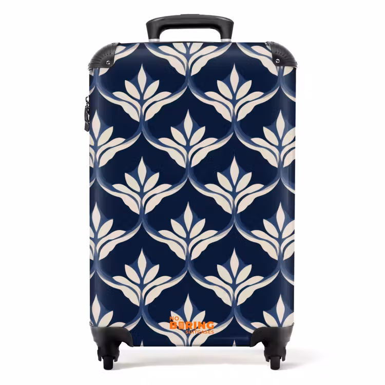 Modern - Ontwerp - Blauw NBS - Handbagage koffer - Volwassenen Unisex middel -productfoto_recht