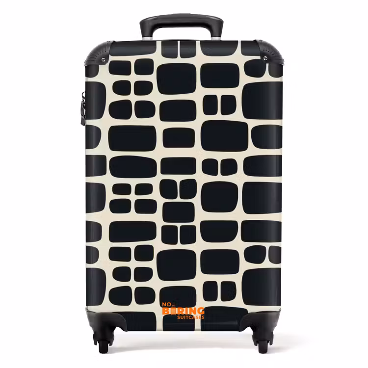 Modern - Organisch - Zwart NBS - Handbagage koffer - Volwassenen Unisex middel -productfoto_recht