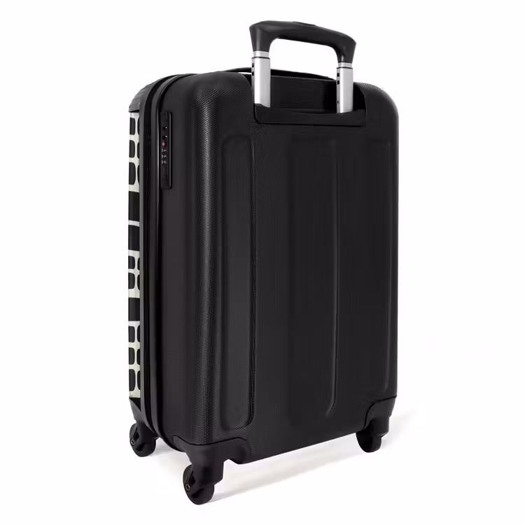 Modern - Organisch - Zwart NBS - Handbagage koffer - Volwassenen Unisex middel -achterkant