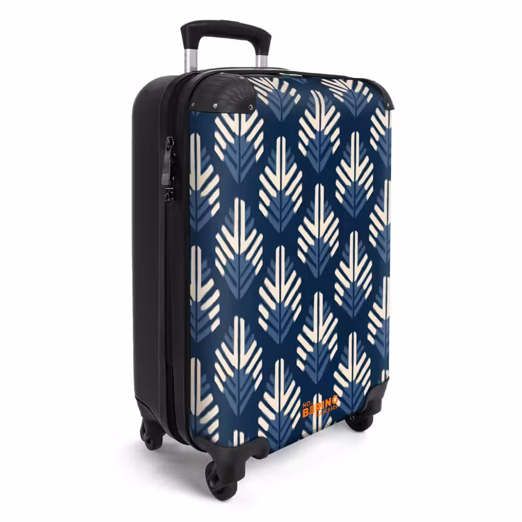 Modern - Patroon - Blauw NBS - Handbagage koffer - Volwassenen Unisex middel -productfoto_3d