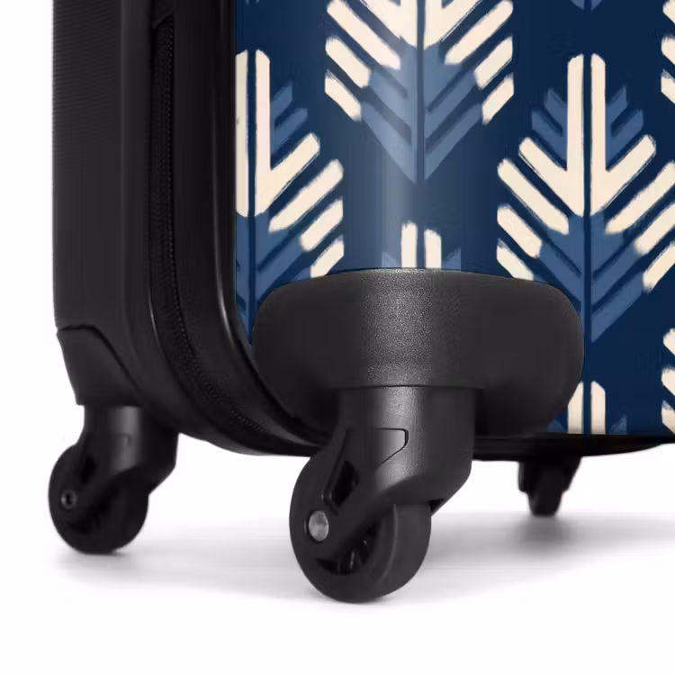 Modern - Patroon - Blauw NBS - Handbagage koffer - Volwassenen Unisex middel -wiel