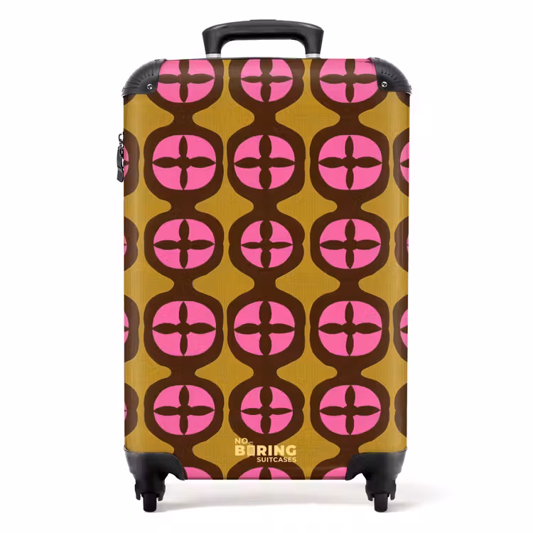Modern - Patroon - Roze NBS - Handbagage koffer - Volwassenen Unisex middel -productfoto_recht