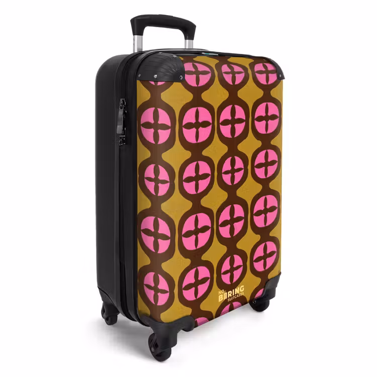 Modern - Patroon - Roze NBS - Handbagage koffer - Volwassenen Unisex middel -productfoto_3d