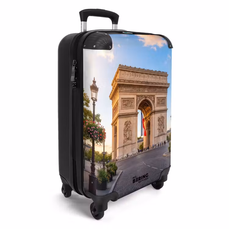 Koffer - Monument - Parijs - Zonsondergang - Architectuur - Goud - Monument - Parijs - Zonsondergang - Architectuur - Goud NBS - Handbagage koffer - Volwassenen Unisex middel