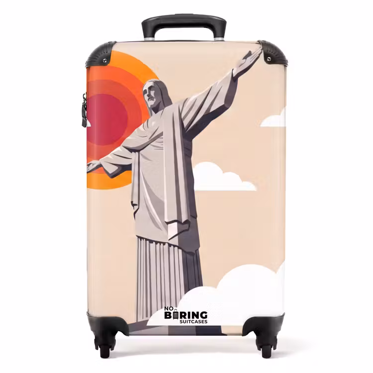 Koffer - Monument - Stad - Zonsondergang - Minimalistisch - Oranje - Monument - Stad - Zonsondergang - Minimalistisch - Oranje NBS - Handbagage koffer - Volwassenen Unisex middel