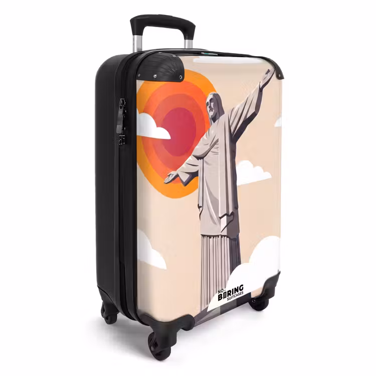 Koffer - Monument - Stad - Zonsondergang - Minimalistisch - Oranje - Monument - Stad - Zonsondergang - Minimalistisch - Oranje NBS - Handbagage koffer - Volwassenen Unisex middel