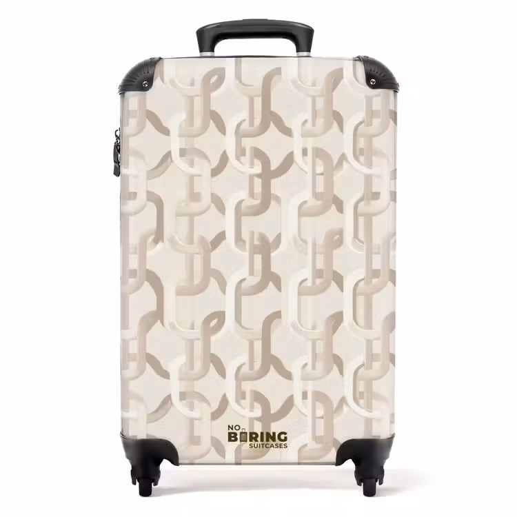 Motief - Abstract - Beige NBS - Handbagage koffer - Volwassenen Unisex middel -productfoto_recht