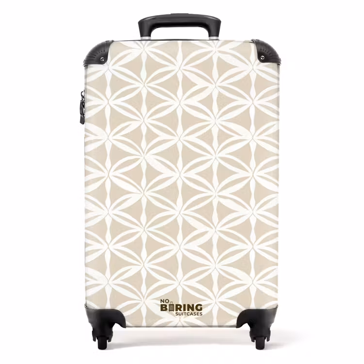 Motief - Modern - Beige NBS - Handbagage koffer - Volwassenen Unisex middel -productfoto_recht