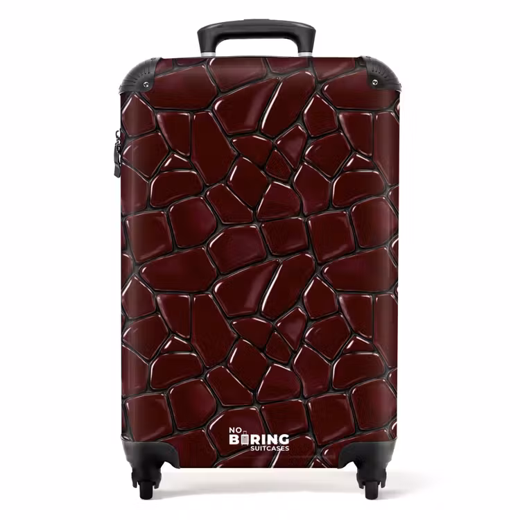 Mozaïek - Tegel - Bordeauxrood NBS - Handbagage koffer - Volwassenen Unisex middel -productfoto_recht