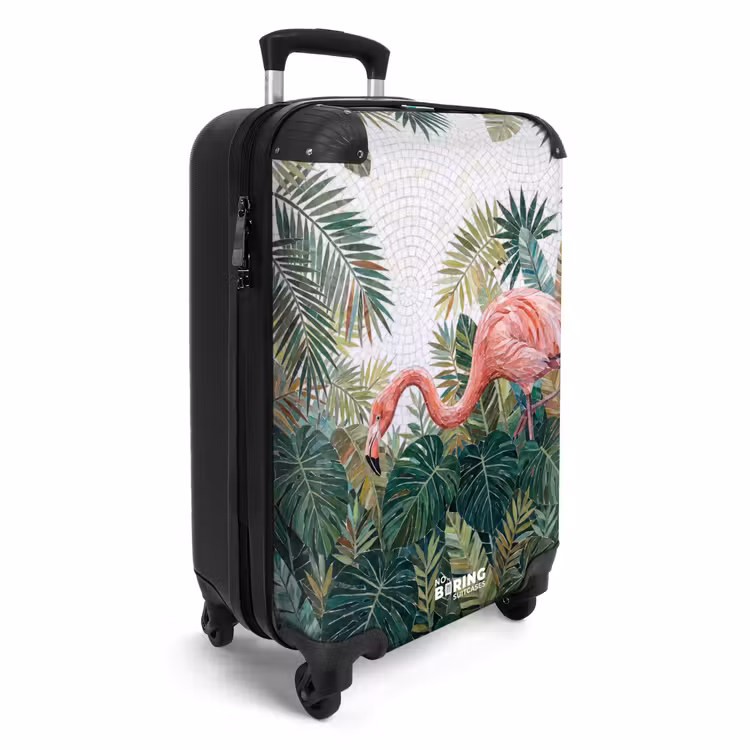 Koffer - Natuur - Bladeren - Abstract - Groen - Vogel - Natuur - Bladeren - Abstract - Groen - Vogel NBS - Handbagage koffer - Volwassenen Unisex middel