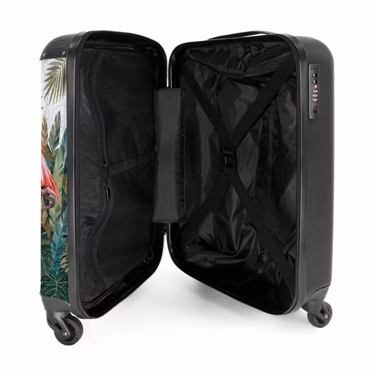 Koffer - Natuur - Bladeren - Abstract - Groen - Vogel - Natuur - Bladeren - Abstract - Groen - Vogel NBS - Handbagage koffer - Volwassenen Unisex middel