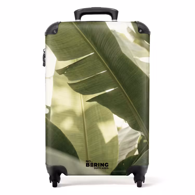 Koffer - Natuur - Bladeren - Groen - Tropisch - Detail - Natuur - Bladeren - Groen - Tropisch - Detail NBS - Handbagage koffer - Volwassenen Unisex middel