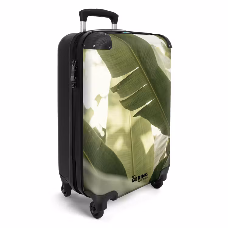 Koffer - Natuur - Bladeren - Groen - Tropisch - Detail - Natuur - Bladeren - Groen - Tropisch - Detail NBS - Handbagage koffer - Volwassenen Unisex middel