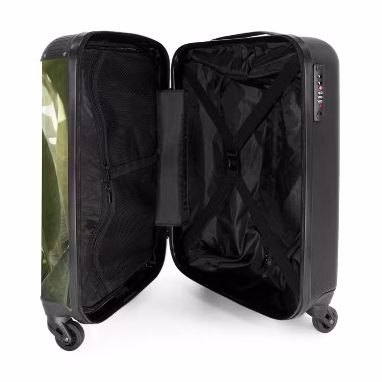 Koffer - Natuur - Bladeren - Groen - Tropisch - Detail - Natuur - Bladeren - Groen - Tropisch - Detail NBS - Handbagage koffer - Volwassenen Unisex middel