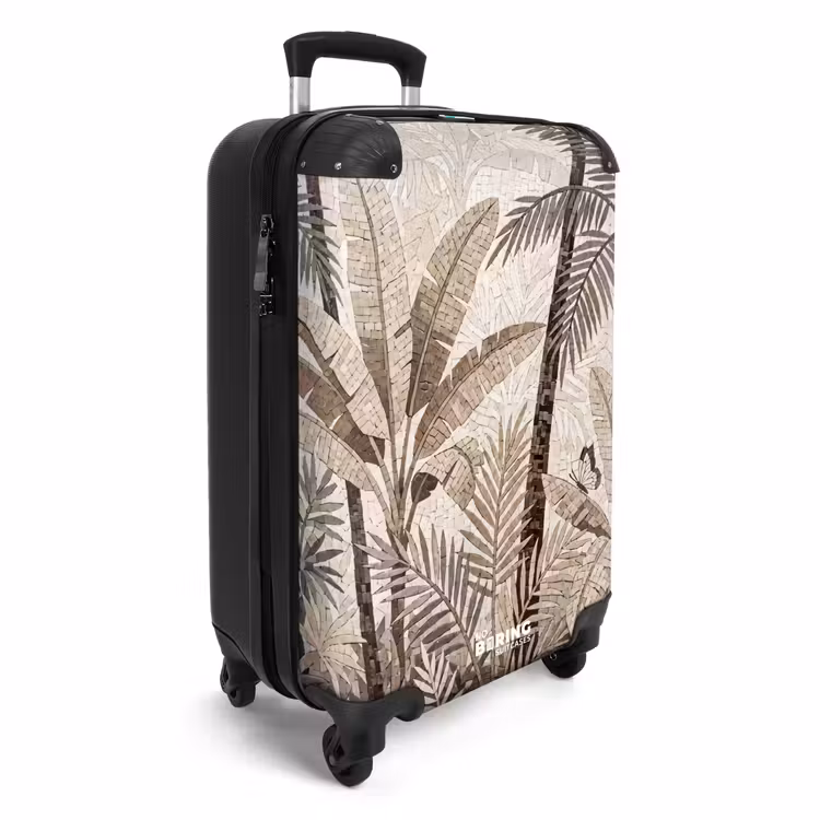 Koffer - Natuur - Bladeren - Landschap - Mozaïek - Beige - Natuur - Bladeren - Landschap - Mozaïek - Beige NBS - Handbagage koffer - Volwassenen Unisex middel