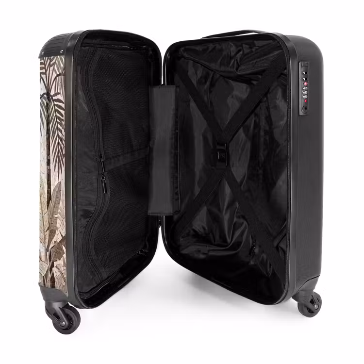 Koffer - Natuur - Bladeren - Landschap - Mozaïek - Beige - Natuur - Bladeren - Landschap - Mozaïek - Beige NBS - Handbagage koffer - Volwassenen Unisex middel