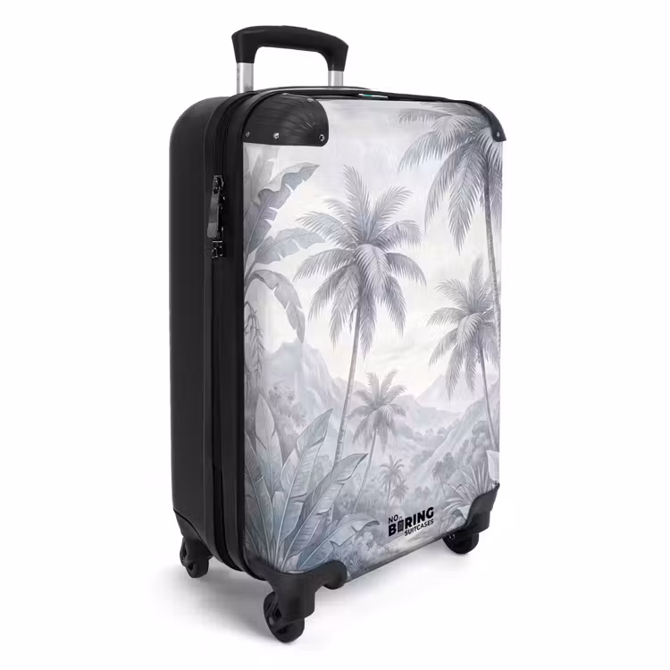 Koffer - Natuur - Boom - Tropisch - Landschap - Blauw - Natuur - Boom - Tropisch - Landschap - Blauw NBS - Handbagage koffer - Volwassenen Unisex middel