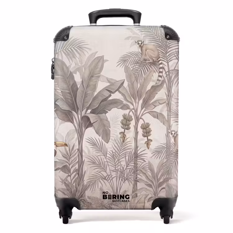 Koffer - Natuur - Jungle - Ringstaartmaki - Bruin - Natuur - Jungle - Ringstaartmaki - Bruin NBS - Handbagage koffer - Volwassenen Unisex middel