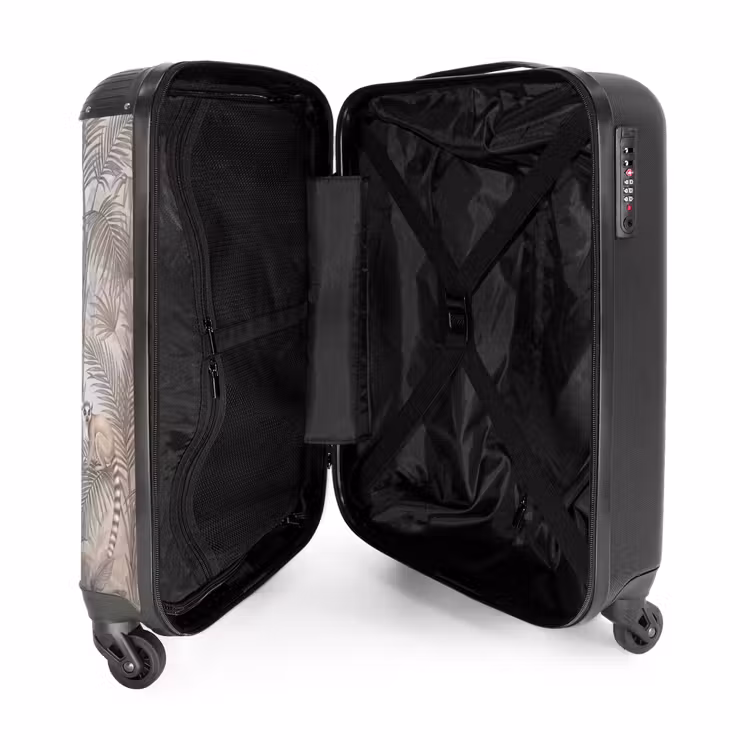 Koffer - Natuur - Jungle - Ringstaartmaki - Bruin - Natuur - Jungle - Ringstaartmaki - Bruin NBS - Handbagage koffer - Volwassenen Unisex middel