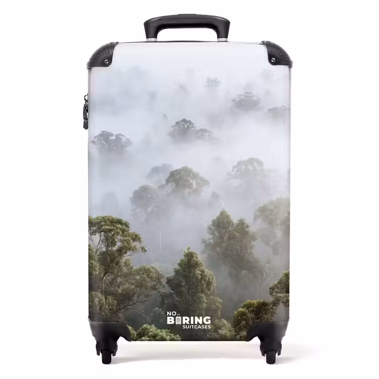 Koffer - Natuur - Mist - Bos - Ochtend - Goud - Natuur - Mist - Bos - Ochtend - Goud NBS - Handbagage koffer - Volwassenen Unisex middel