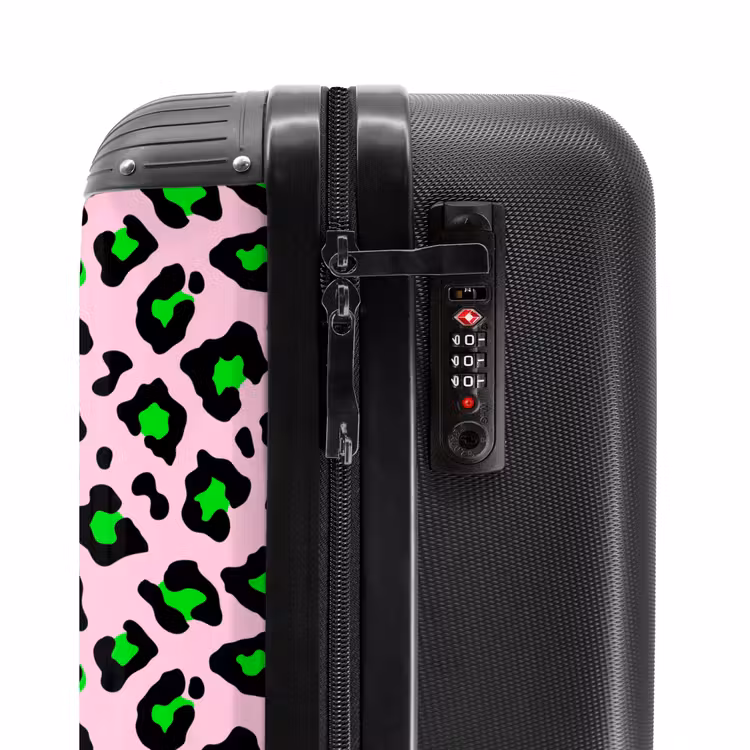 Neon pantermotief NBS - Handbagage koffer - Volwassenen Unisex middel -slot