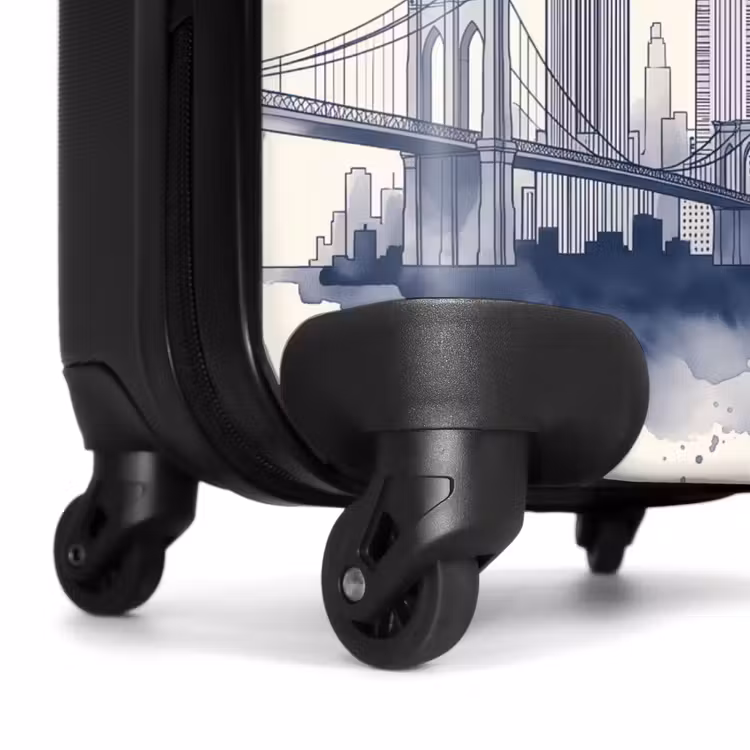 Koffer - New York - Vrijheidsbeeld - Skyline - Illustratie - Blauw - New York - Vrijheidsbeeld - Skyline - Illustratie - Blauw NBS - Handbagage koffer - Volwassenen Unisex middel
