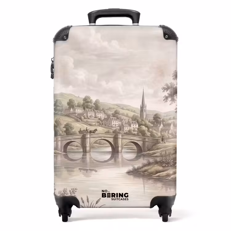 Koffer - Nostalgie - Brug - Rivier - Nostalgie - Brug - Rivier NBS - Handbagage koffer - Volwassenen Unisex middel