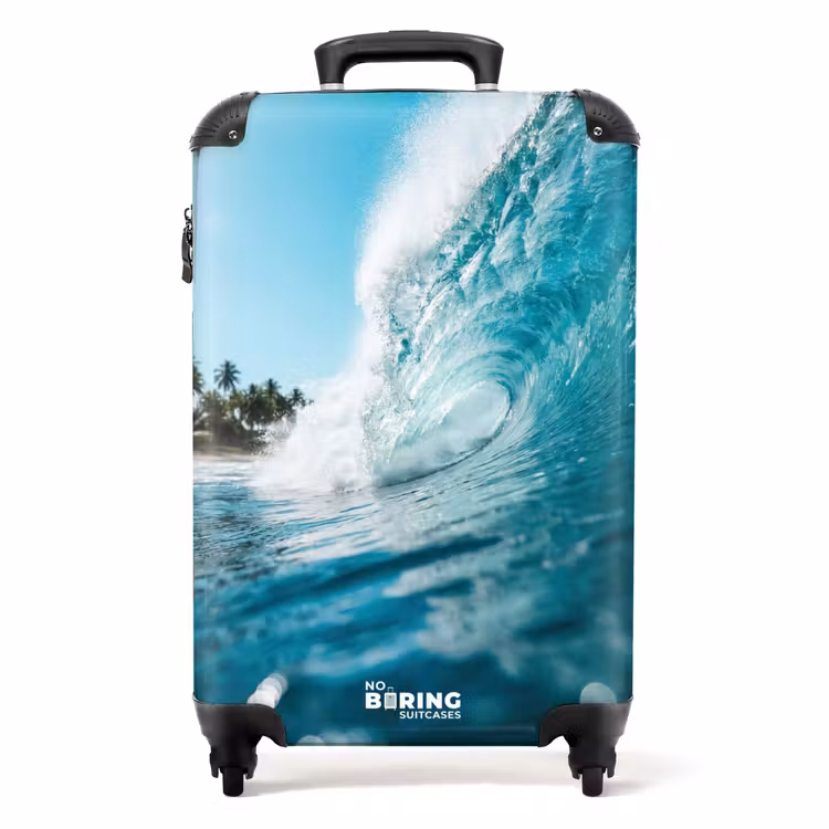 Koffer - Oceaan - Golf - Strand - Natuur - Blauw - Oceaan - Golf - Strand - Natuur - Blauw NBS - Handbagage koffer - Volwassenen Unisex middel