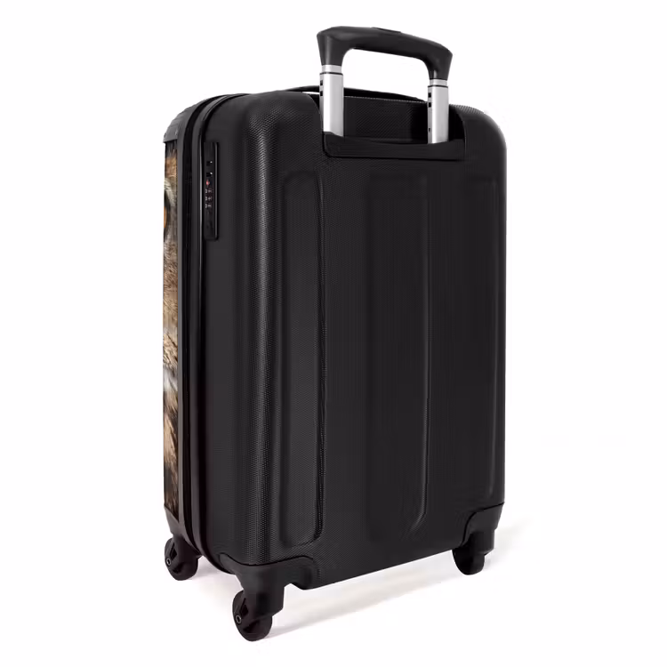 Koffer - Oehoe - Uil - Portret - Bruin - Oehoe - Uil - Portret - Bruin NBS - Handbagage koffer - Volwassenen Unisex middel