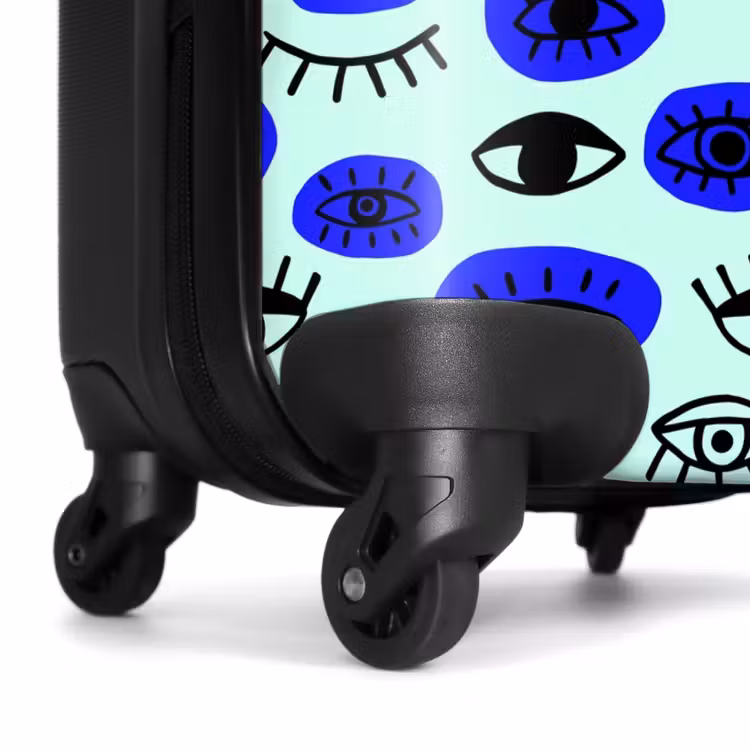 Ogenpatroon in blauw en zwart NBS - Handbagage koffer - Volwassenen Unisex middel -wiel