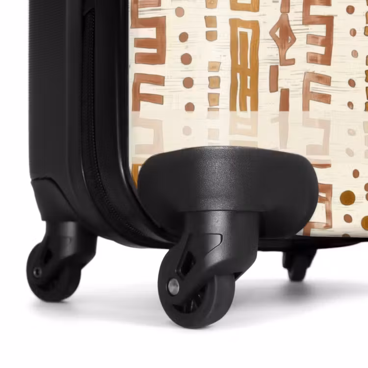 Koffer - Okergeel - Etnisch - Ambachtelijk - Patroon - Okergeel - Etnisch - Ambachtelijk - Patroon NBS - Handbagage koffer - Volwassenen Unisex middel