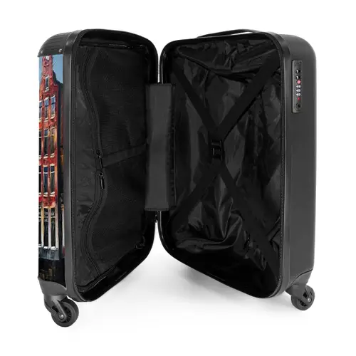 Olieverf - Architectuur - Amsterdam - Stad NBS - Handbagage koffer - Unisex middel -binnenkant