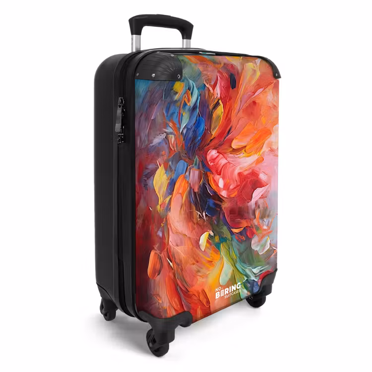 Olieverf - Kunst - Abstract - Kleurrijk NBS - Handbagage koffer - Unisex middel -productfoto_3d