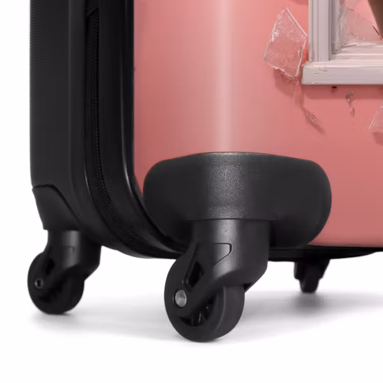 Olifant breekt door roze raam met glas NBS - Handbagage koffer - Kinderen Unisex middel -wiel