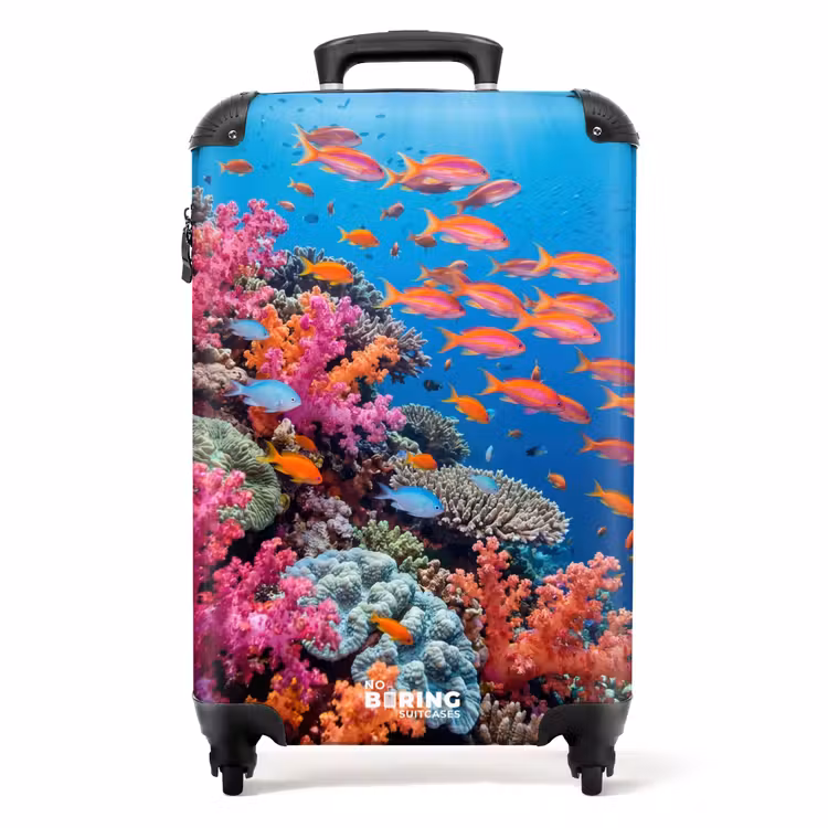 Koffer - Onderwater - Koraalrif - Vissen - Oceaan - Natuur - Onderwater - Koraalrif - Vissen - Oceaan - Natuur NBS - Handbagage koffer - Volwassenen Unisex middel
