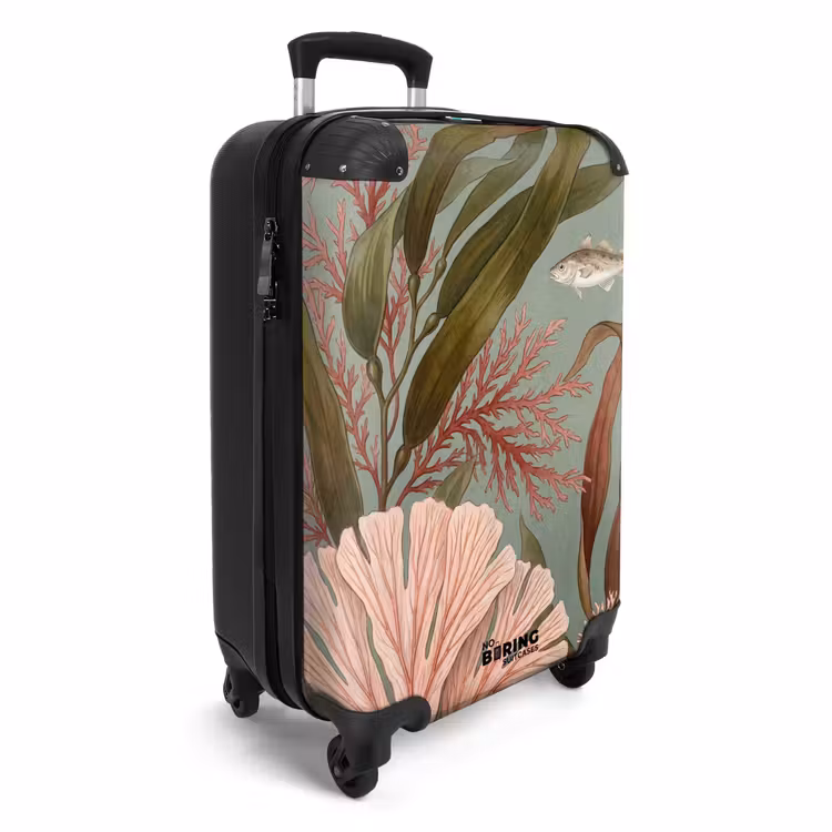 Koffer - Onderwater - Planten - Vis - Vintage - Groen - Onderwater - Planten - Vis - Vintage - Groen NBS - Handbagage koffer - Volwassenen Unisex middel