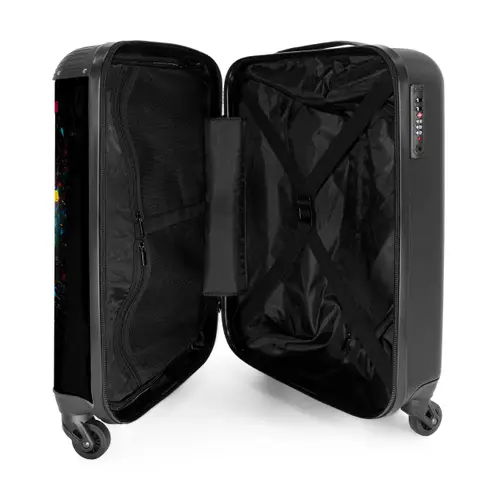 Oranje basketbal te midden van verfspetters NBS - Handbagage koffer - Unisex middel -binnenkant